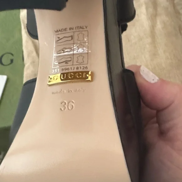 Gucci Black Leather Platform Heels size 36 ✨NEW✨ - Picture 9 of 10